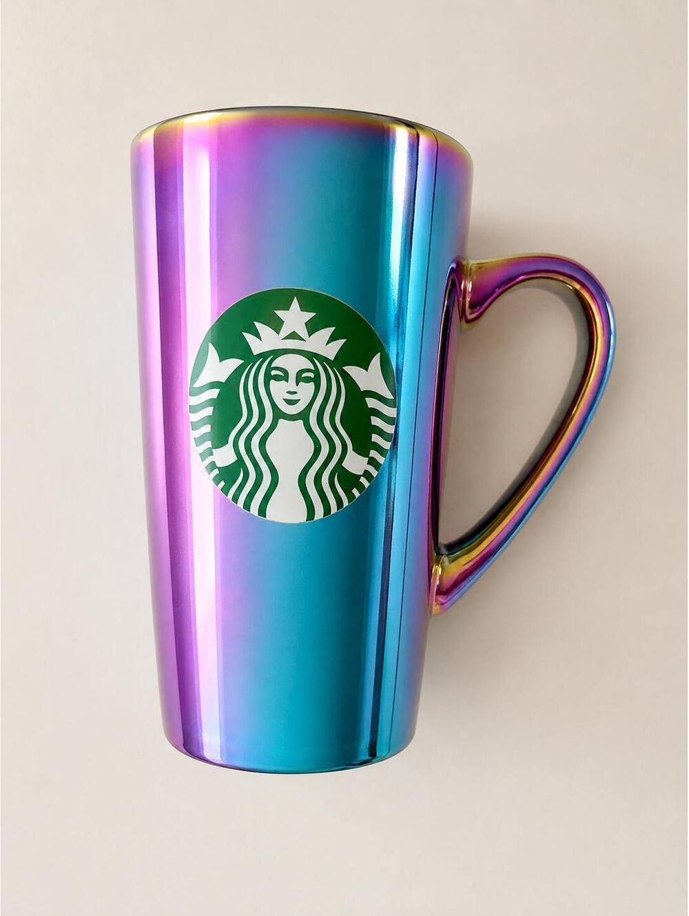 Starbucks Iridescent Ois slick rainbow ceramic Coffee Mug with Handle, 16 oz